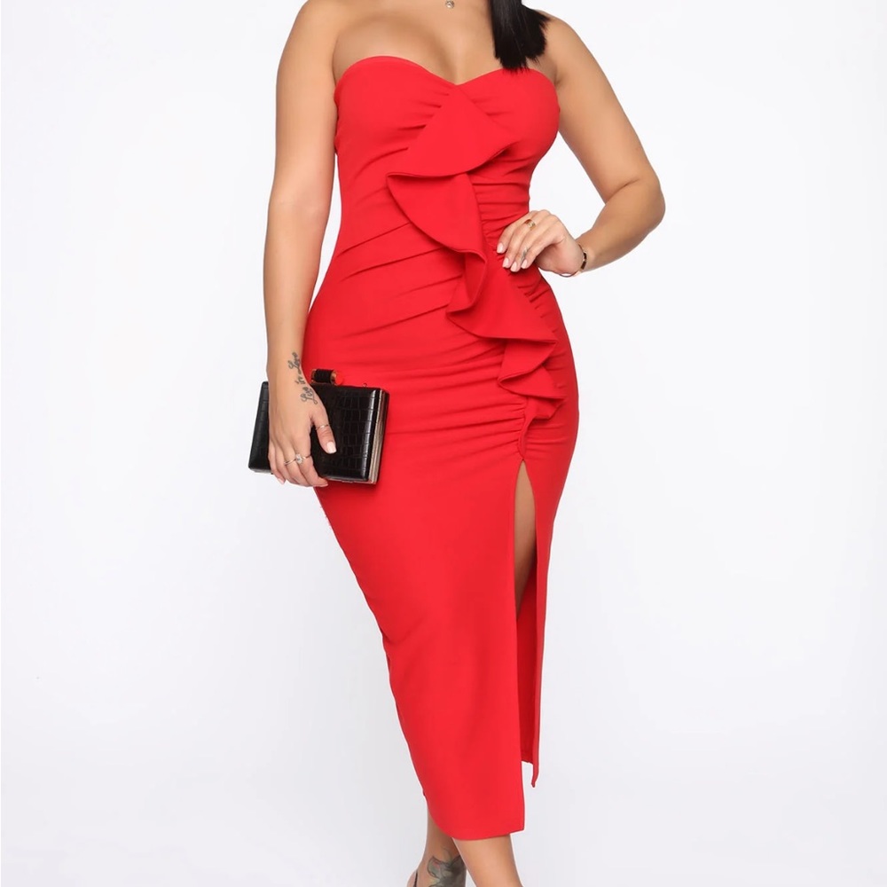 BRAND NEW red ruffle dress